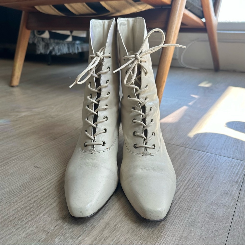 NINE WEST Granny Lace-Up Ankle Boots